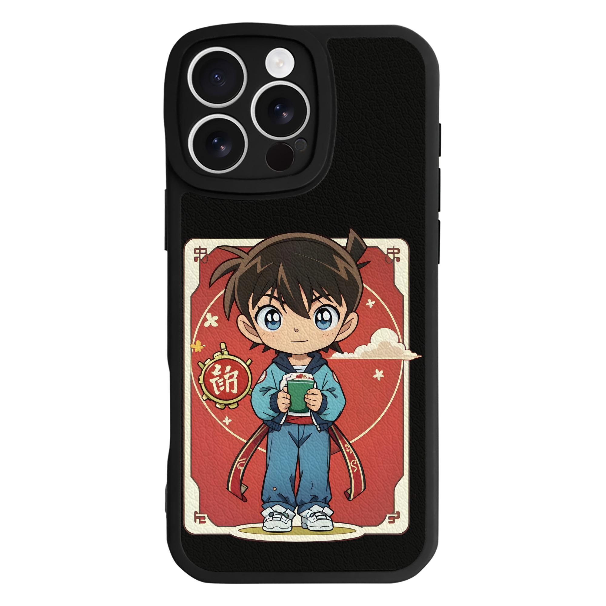 （画像用） 名探偵コナン 江戸川 コナン Detective Conan Conan Edogawa 【iPhone 16シリーズ対応】シリコンスマホケース（レザー調） 材質：シリコン